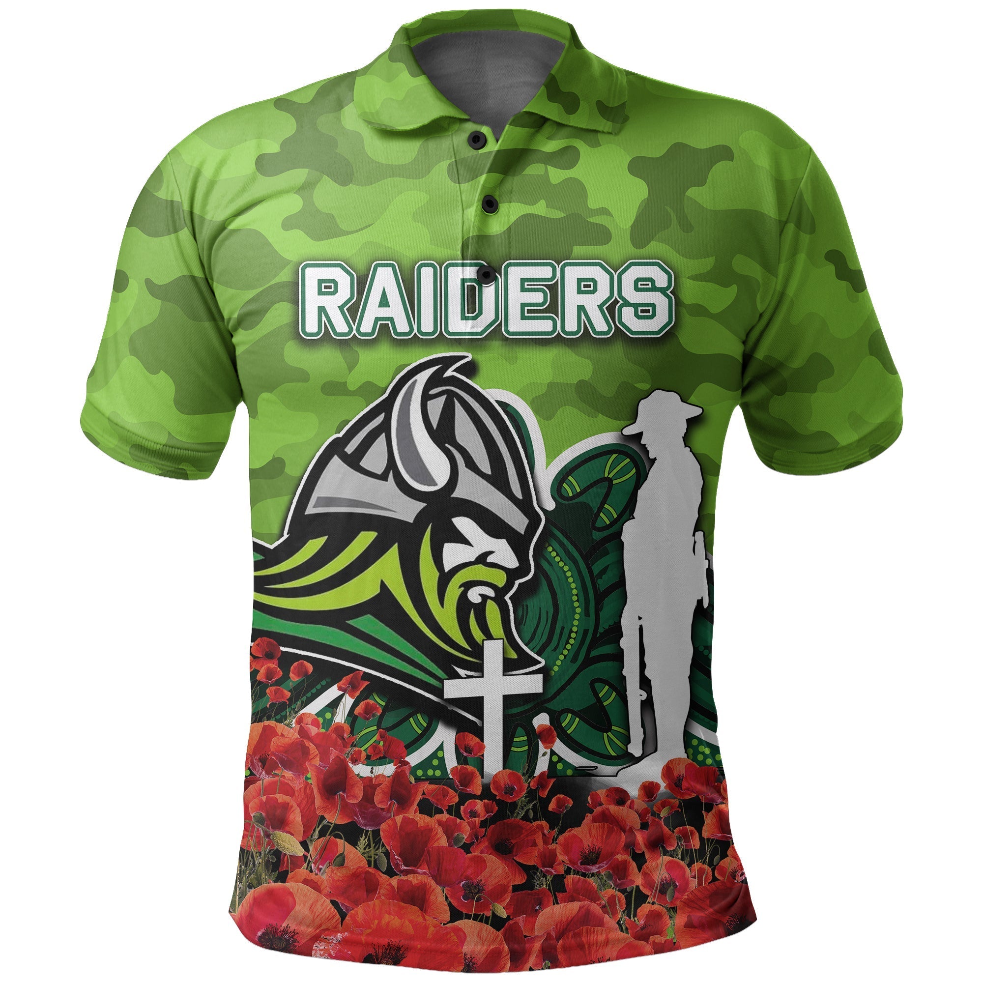 canberra-raiders-polo-shirt-anzac-day-poppy-flowers-with-army-patterns