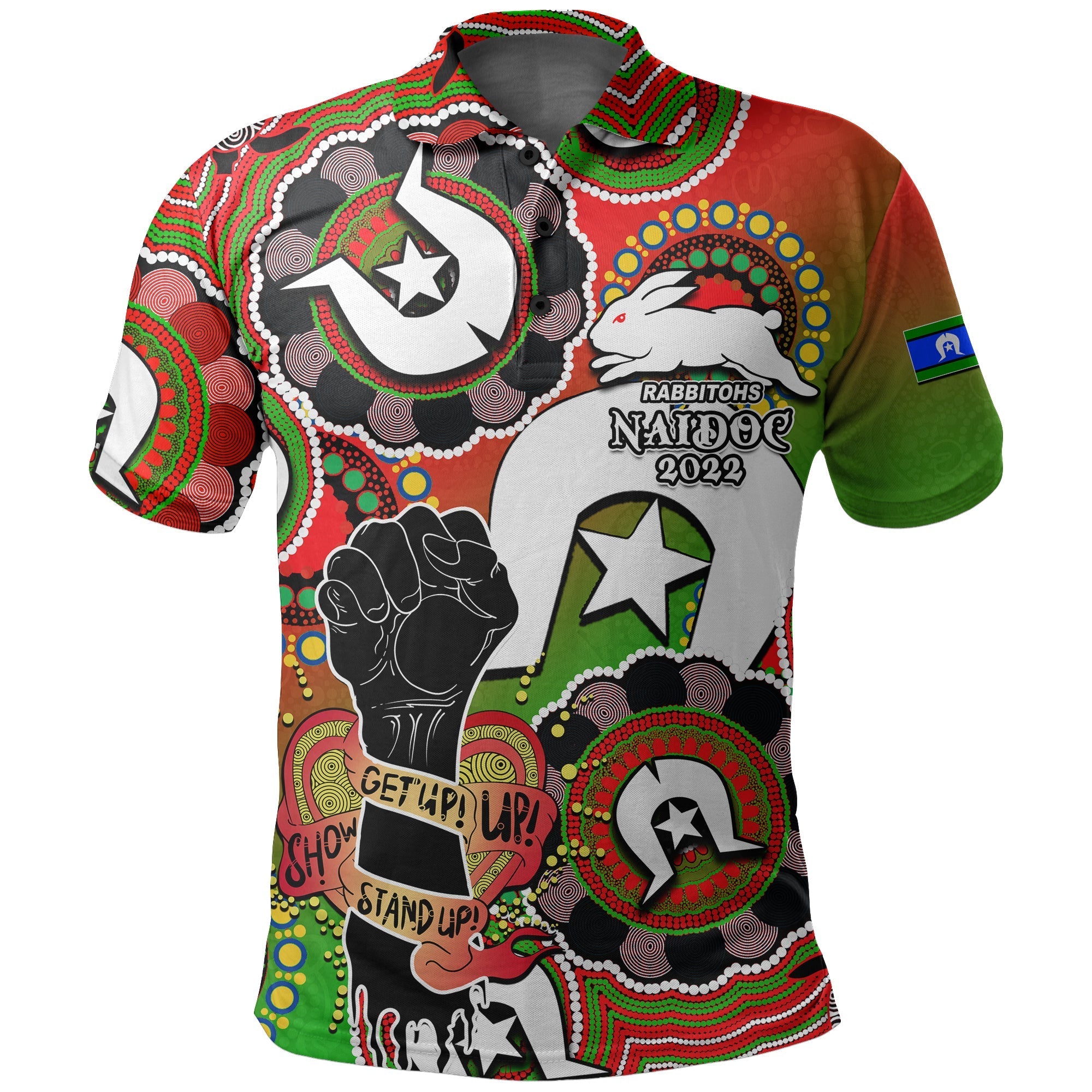 custom-personalised-rabbitohs-rugby-naidoc-week-2022-polo-shirt-lets-fight-together