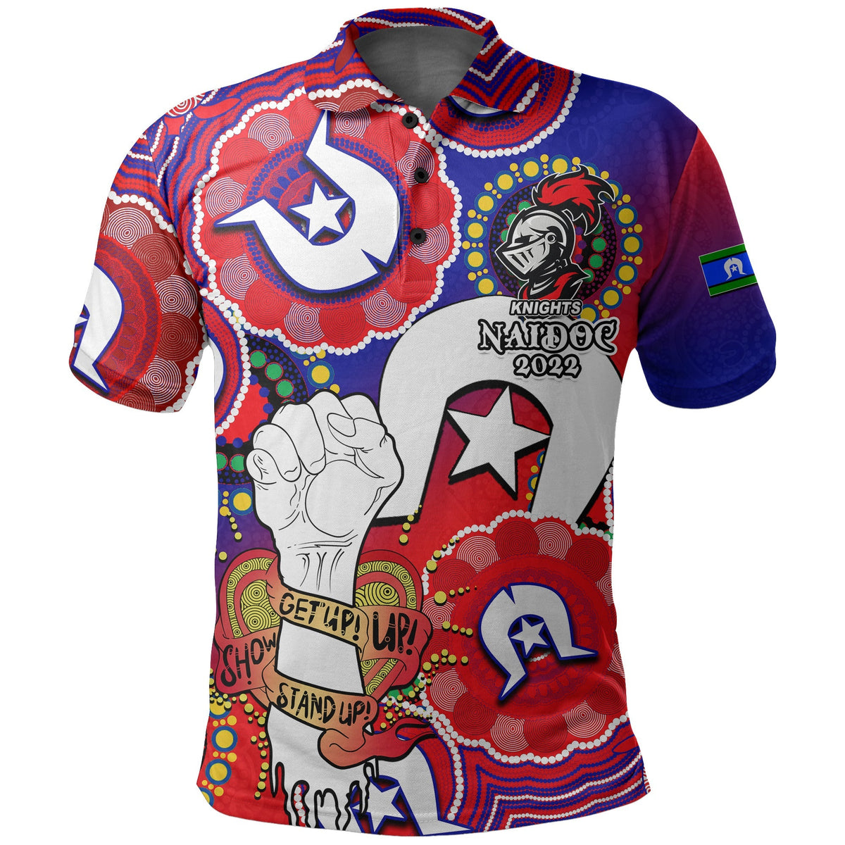 custom-personalised-knights-rugby-naidoc-week-2022-polo-shirt-lets-fight-together