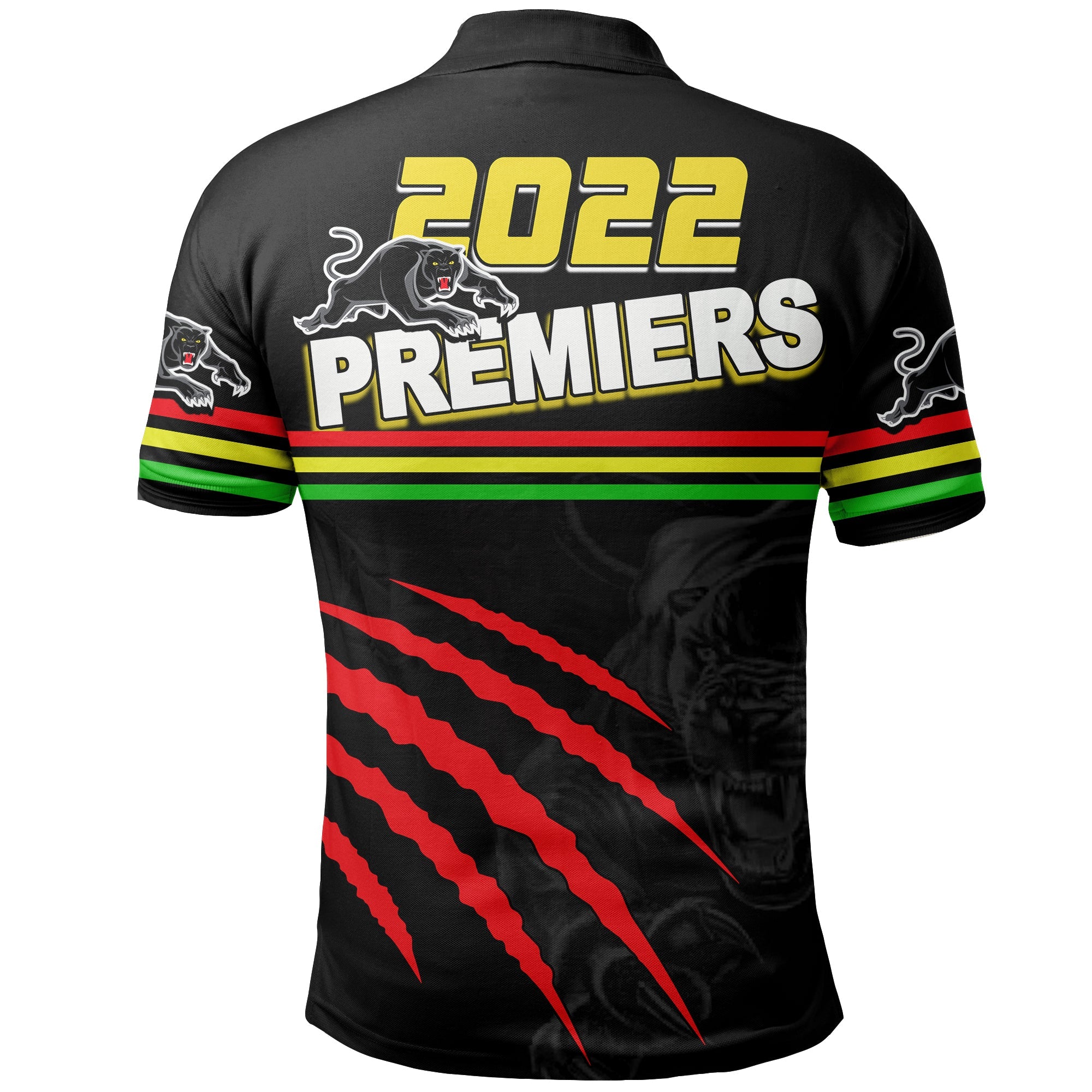 Panthers Rugby Polo Shirt Premiers 2022 Black Vibe LT6