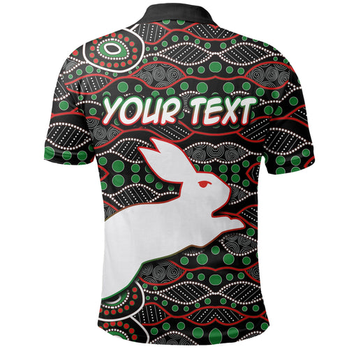 custom-personalised-south-sydney-rabbitohs-polo-shirt-aboriginal-patterns