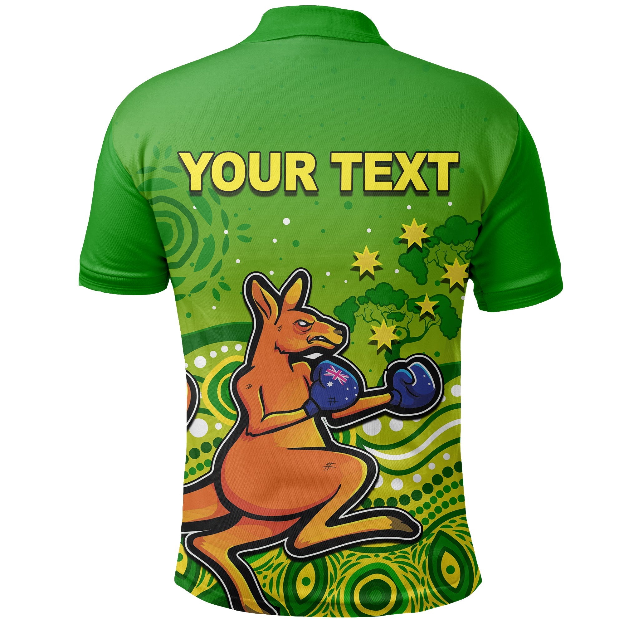 (Custom Personalised) Kangaroo Boxing Polo Shirt Aboriginal LT6