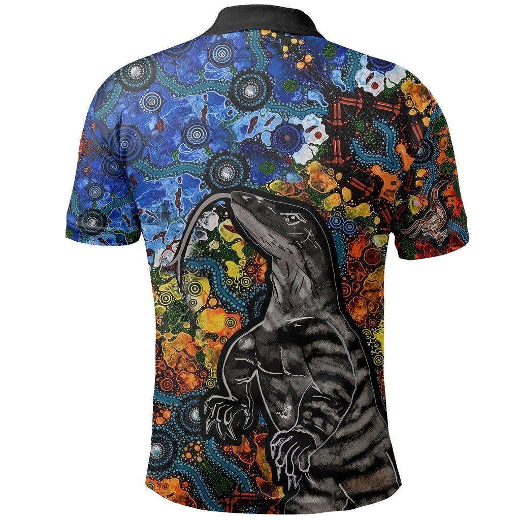 Aboriginal Lizard Polo Shirt - PALYKU LT6