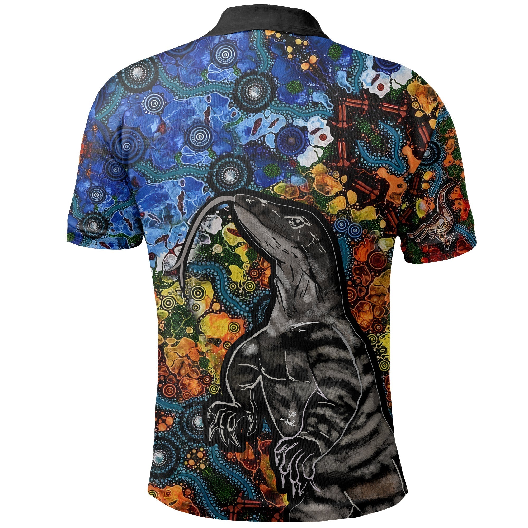 Aboriginal Lizard Polo Shirt - PALYKU LT6
