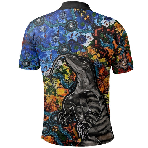 Aboriginal Lizard Polo Shirt - PALYKU LT6