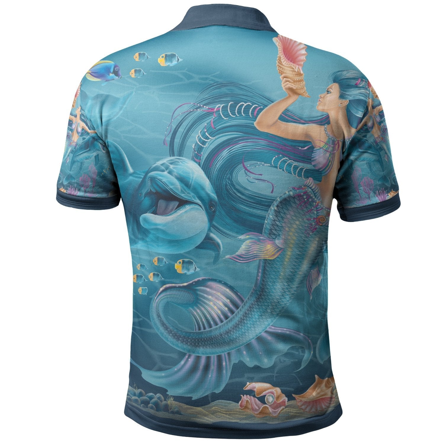 polo-shirt-australia-beautiful-mermaid-with-dolphin