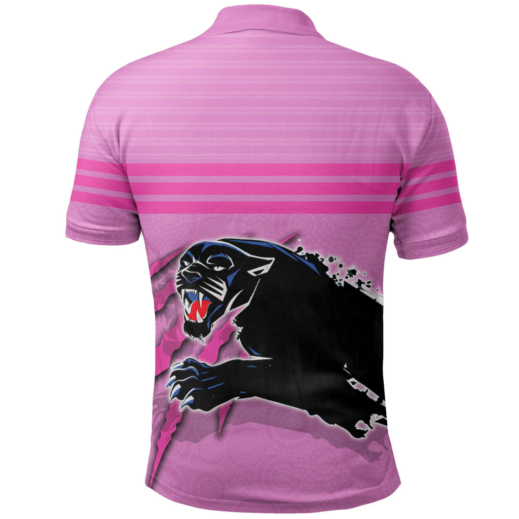 panthers-polo-shirt-aboriginal-dot-patterns-pink-style