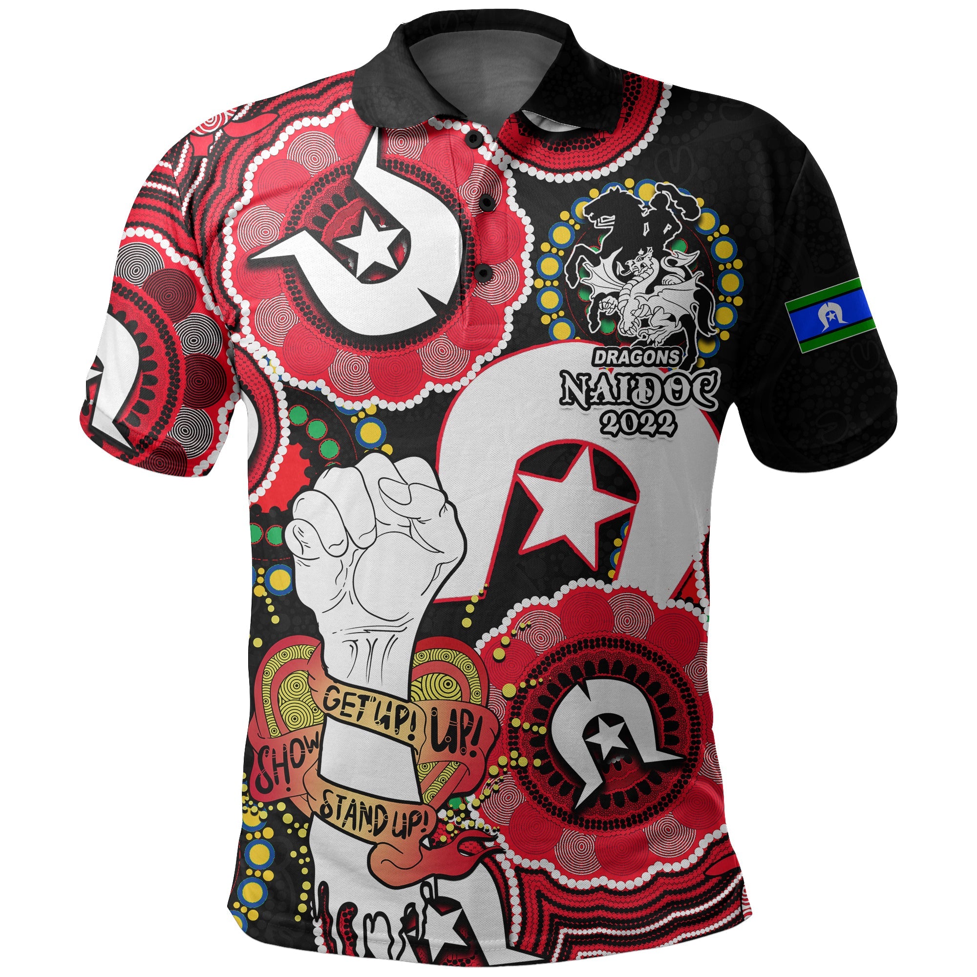 custom-personalised-dragons-rugby-naidoc-week-2022-polo-shirt-lets-fight-together-no2