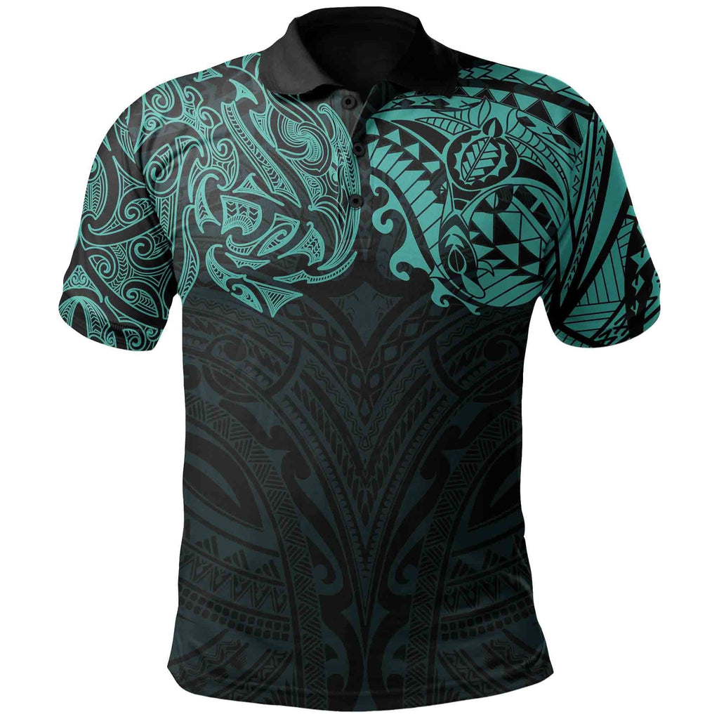 new-zealand-polo-shirt-maori-polynesian-tattoo-turquoise