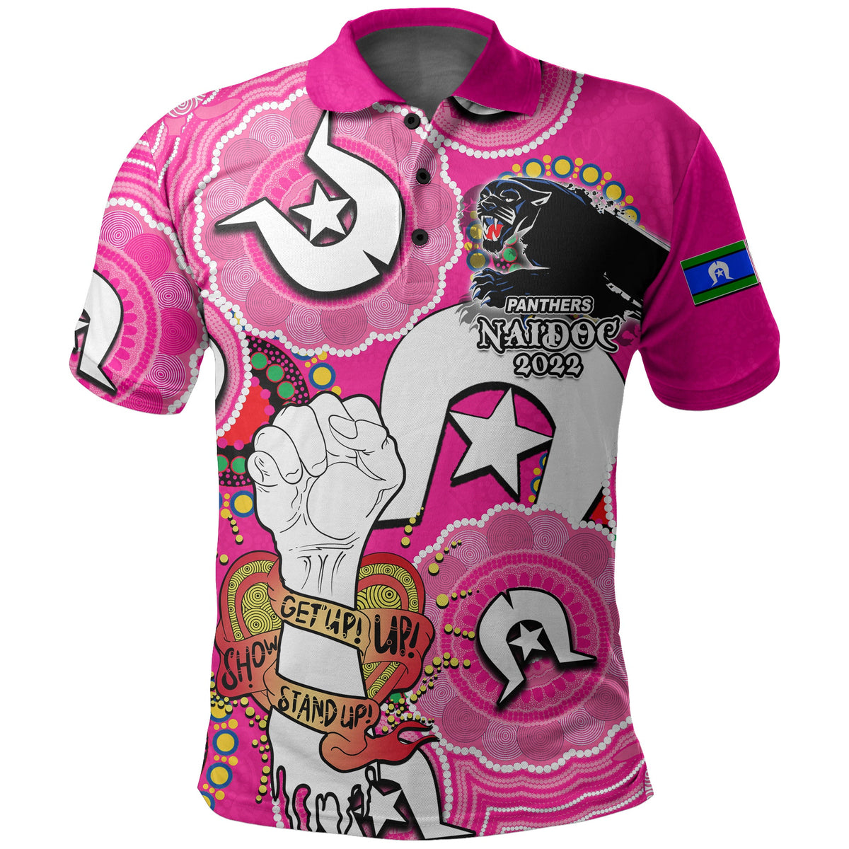 custom-personalised-panthers-rugby-naidoc-week-2022-polo-shirt-lets-fight-together-pink-style