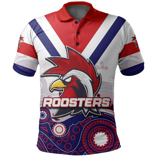 custom-personalised-roosters-polo-shirt-aboriginal-white-style