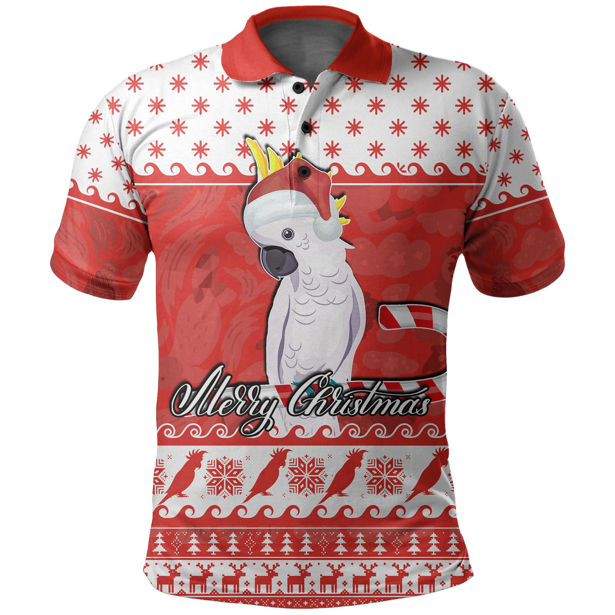 cockatoo-polo-shirt-christmas-australia-red-style