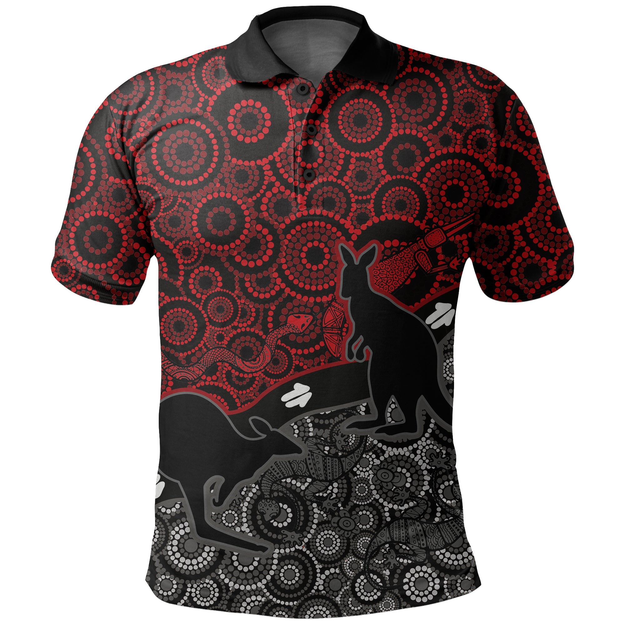 custom-personalised-aboriginal-circles-polo-shirt-animals