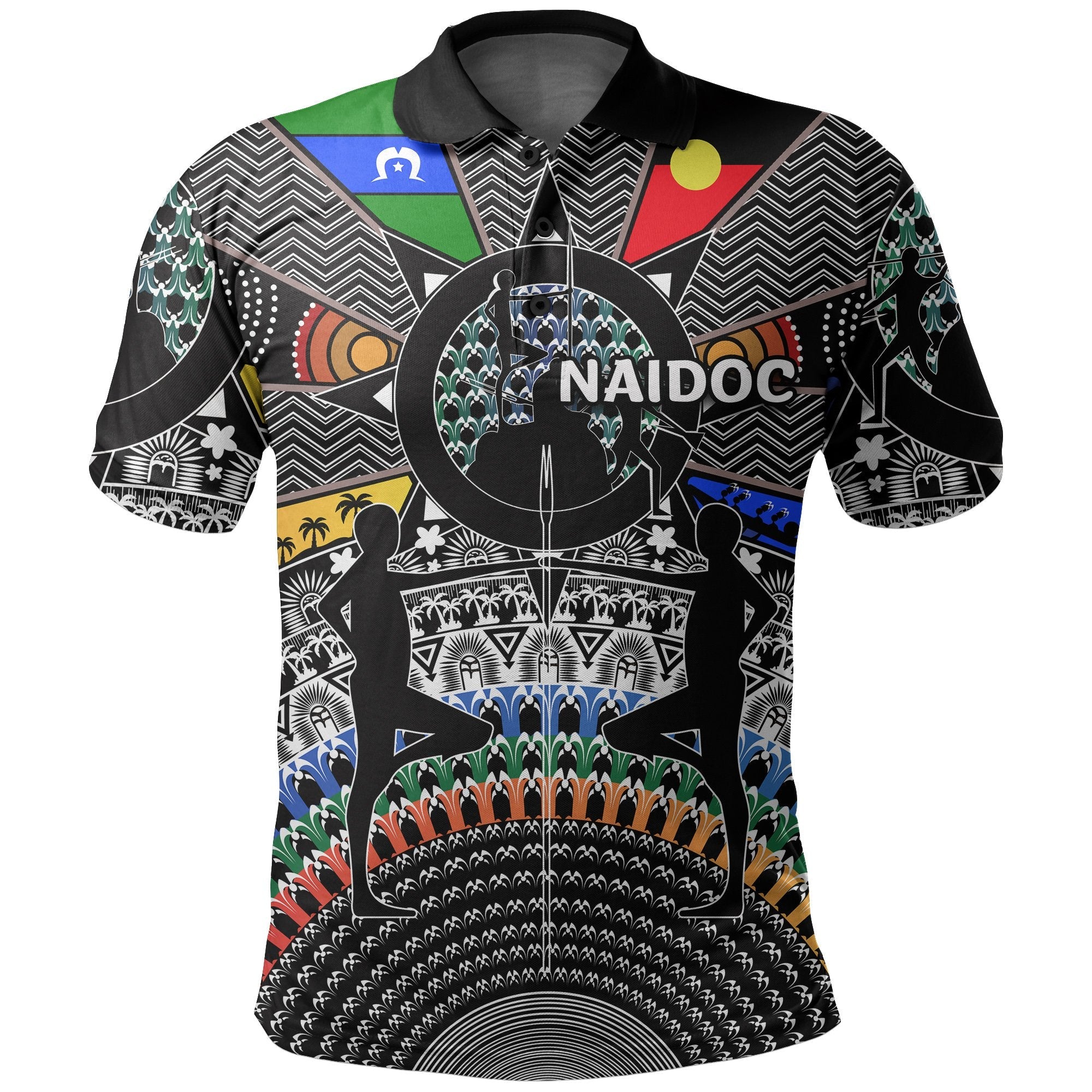 custom-personalised-naidoc-week-polo-shirt-tribal-style-1