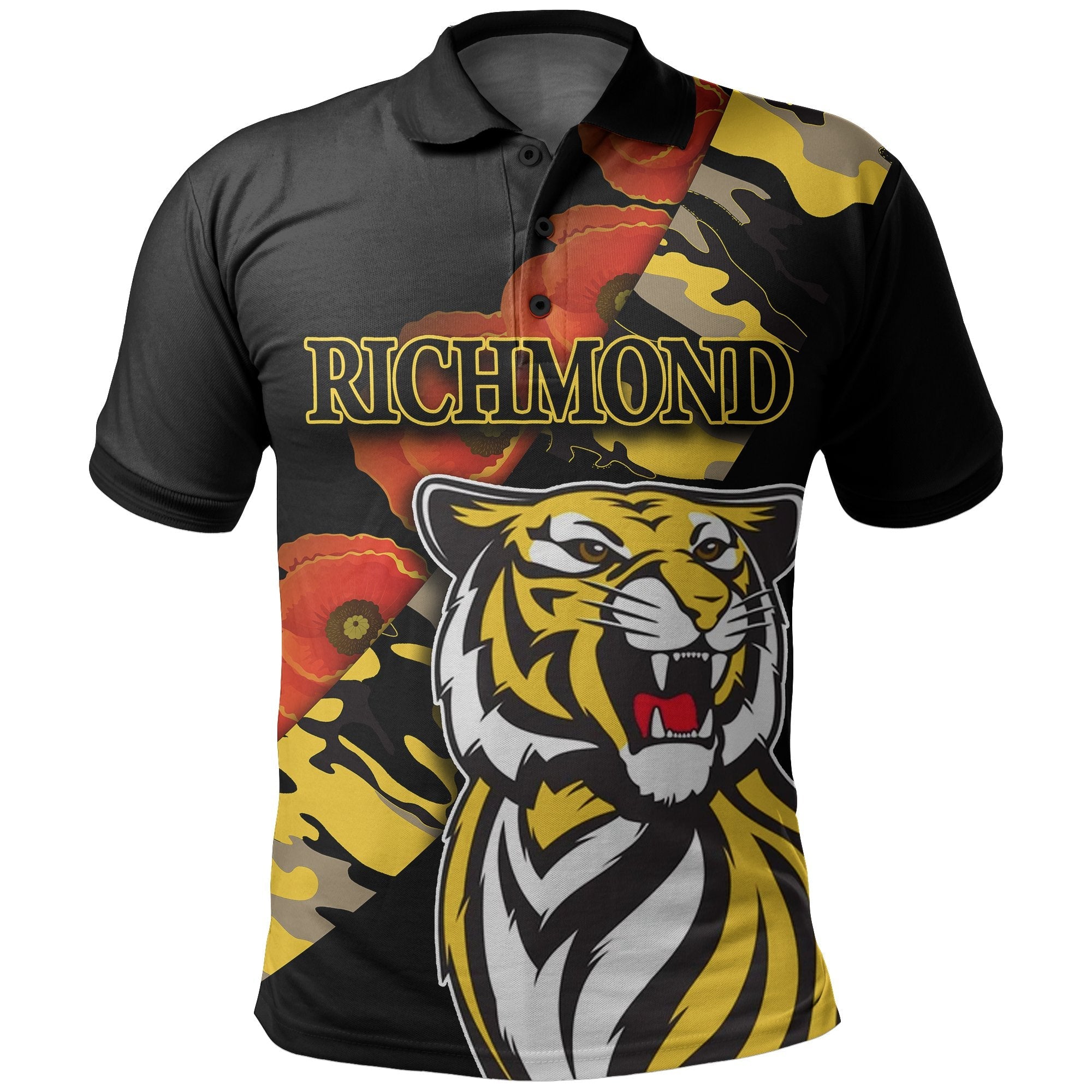 richmond-tigers-polo-shirt-anzac-day-poppy-flowers