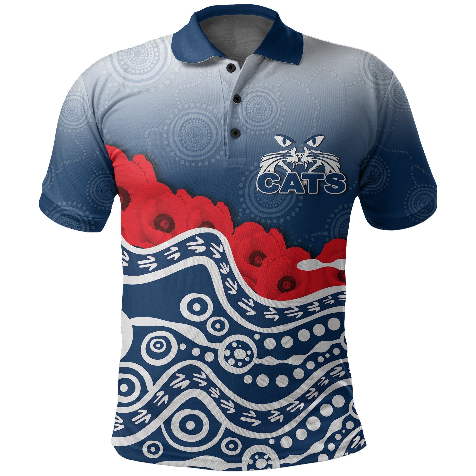cats-polo-shirt-anzac-day-poppy-flowers