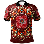 aboriginal-polo-shirt-aboriginal-dot-art-painting-with-red-poppy-flower