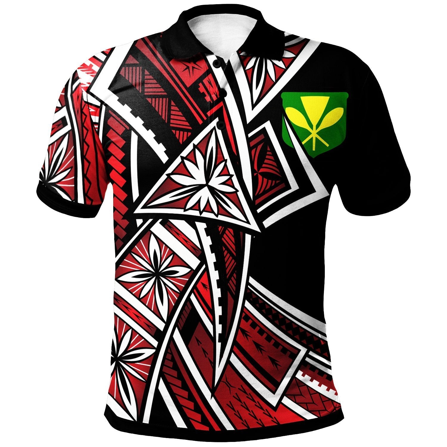 hawaii-polo-shirt-tribal-flower-special-pattern-red-color