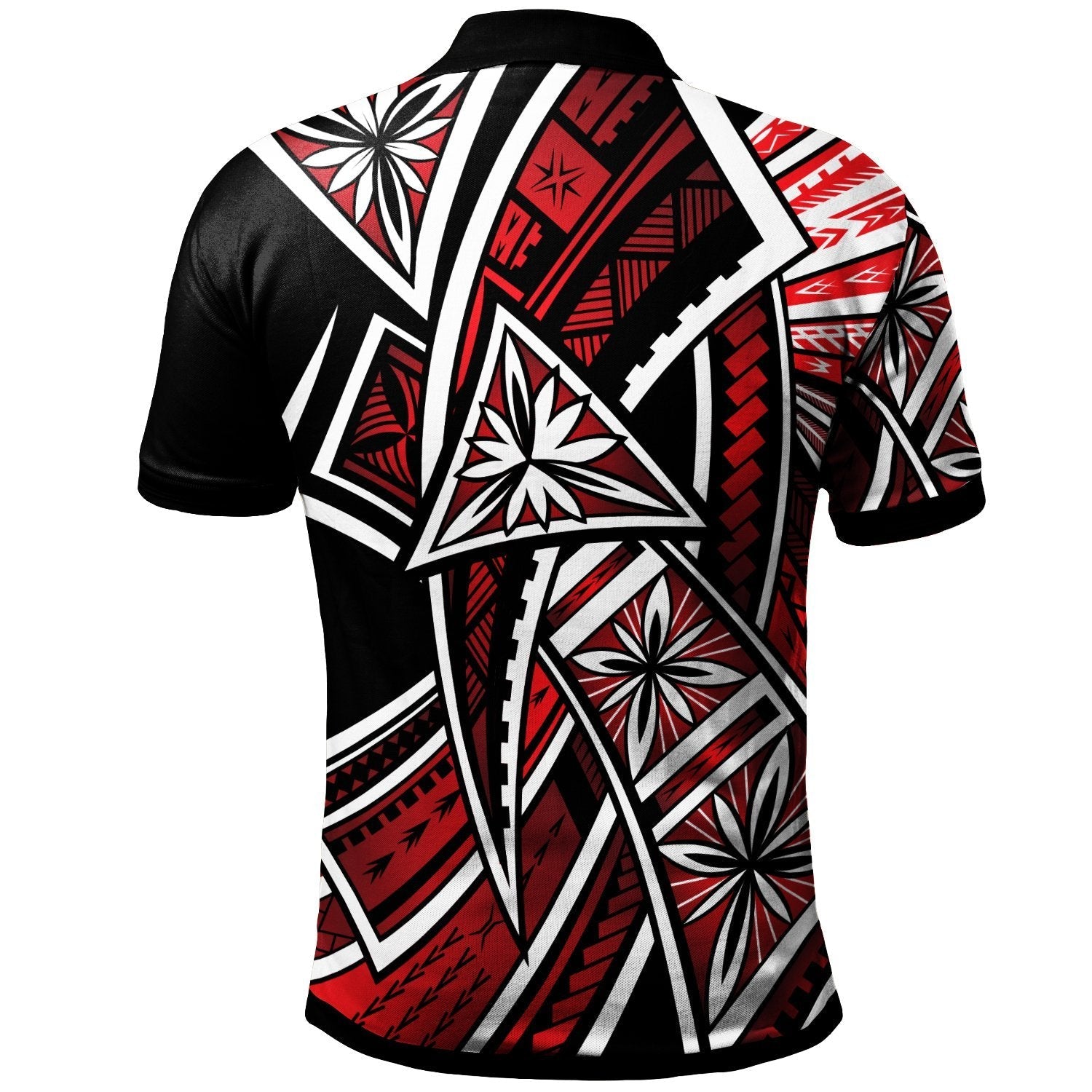 hawaii-polo-shirt-tribal-flower-special-pattern-red-color