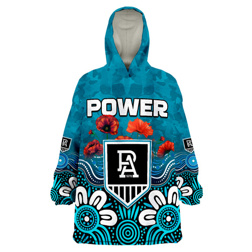 power-anzac-2022-port-adelaide-aboriginal-remember-them-wearable-blanket-hoodie