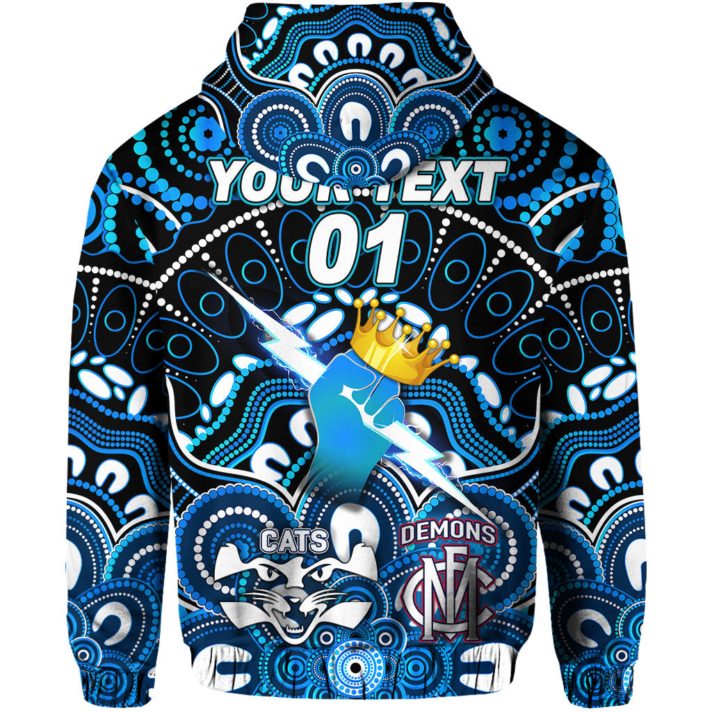 custom-personalised-port-adelaide-power-indigenous-hoodie-football-2021-premiers-the-king-custom-text-and-number