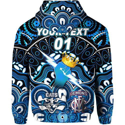 custom-personalised-port-adelaide-power-indigenous-hoodie-football-2021-premiers-the-king-custom-text-and-number