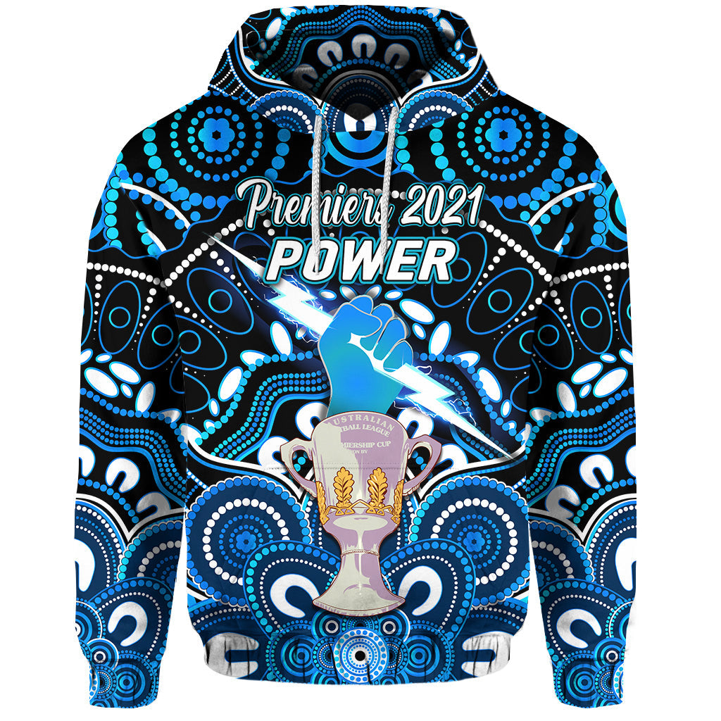 custom-personalised-port-adelaide-power-indigenous-hoodie-football-2021-premiers-trophy-custom-text-and-number