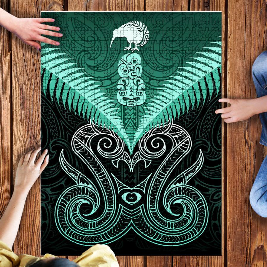 maori-manaia-new-zealand-jigsaw-puzzle-turquoise