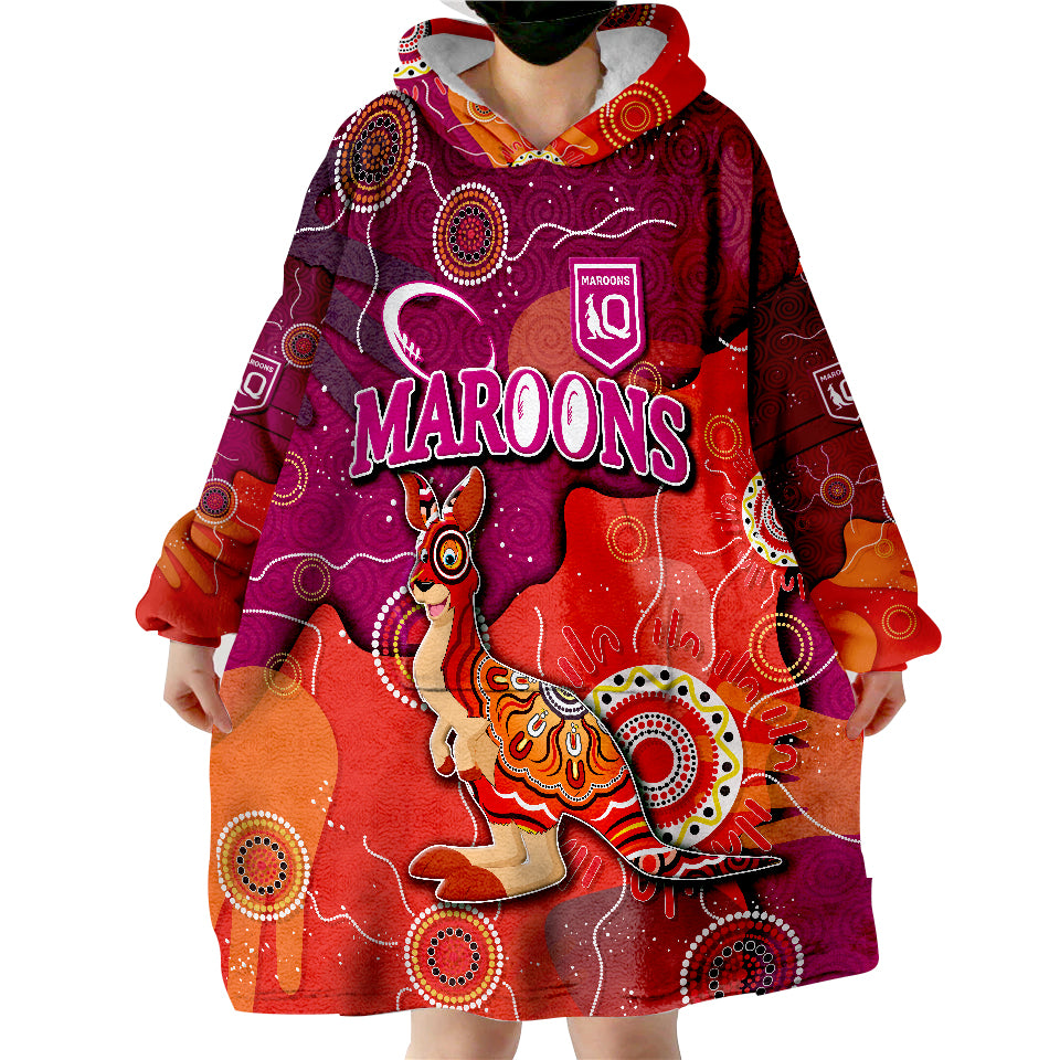 queenslanders-rugby-maroons-aboriginal-style-wearable-blanket-hoodie