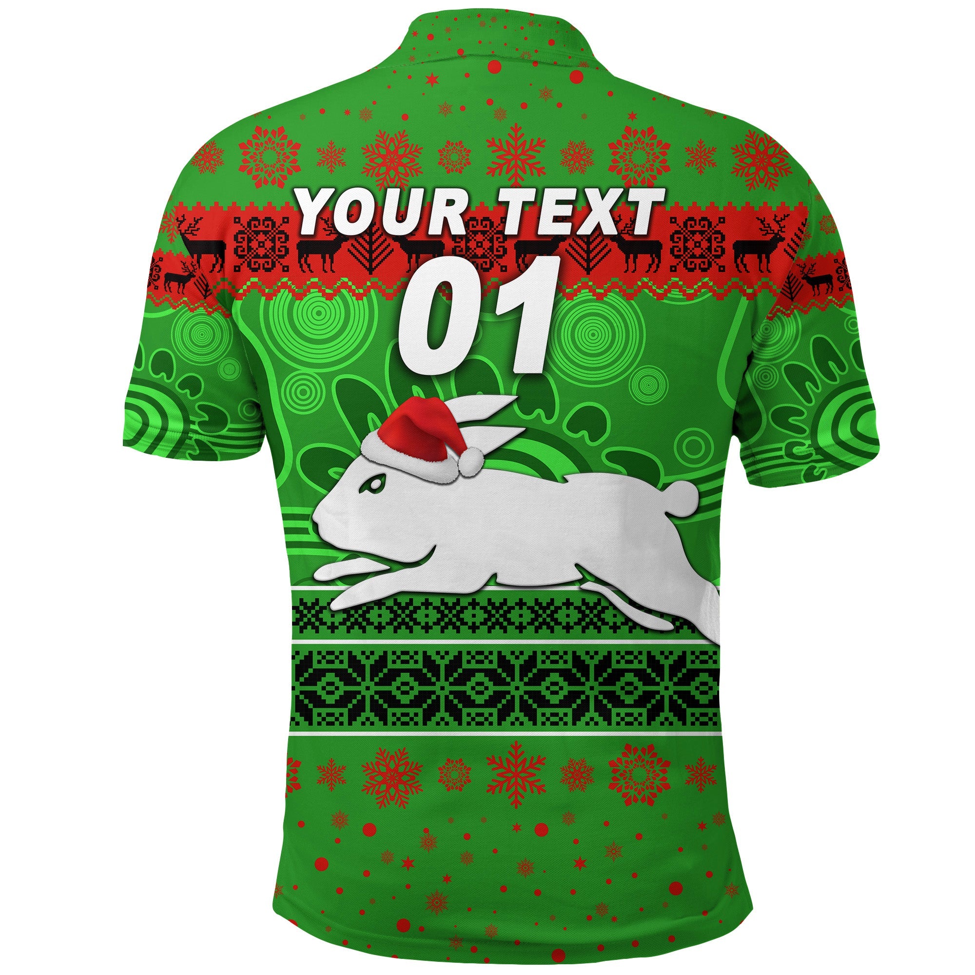 custom-personalised-south-sydney-rabbitohs-polo-shirt-christmas-simple-style-green