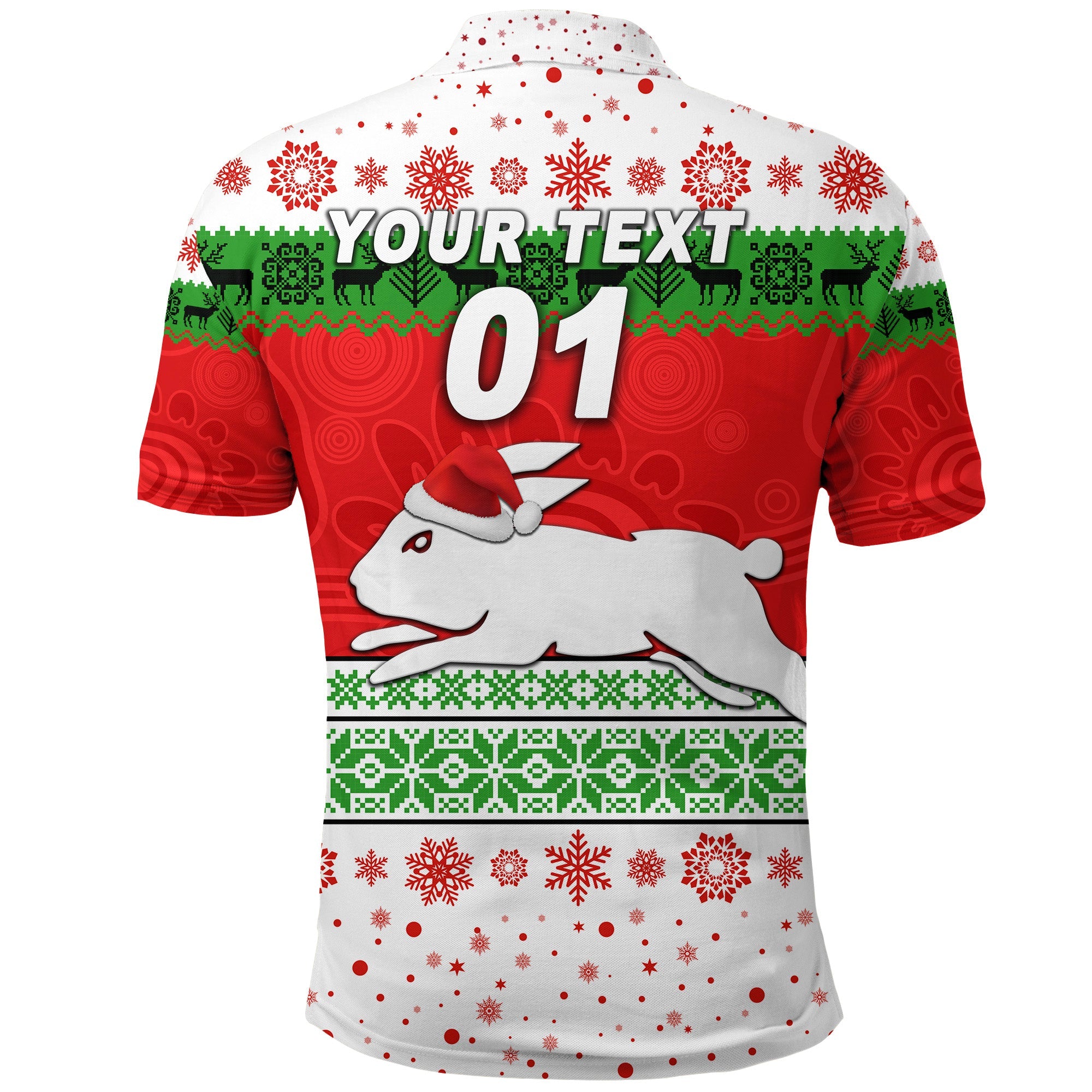 custom-personalised-south-sydney-rabbitohs-polo-shirt-christmas-simple-style-white
