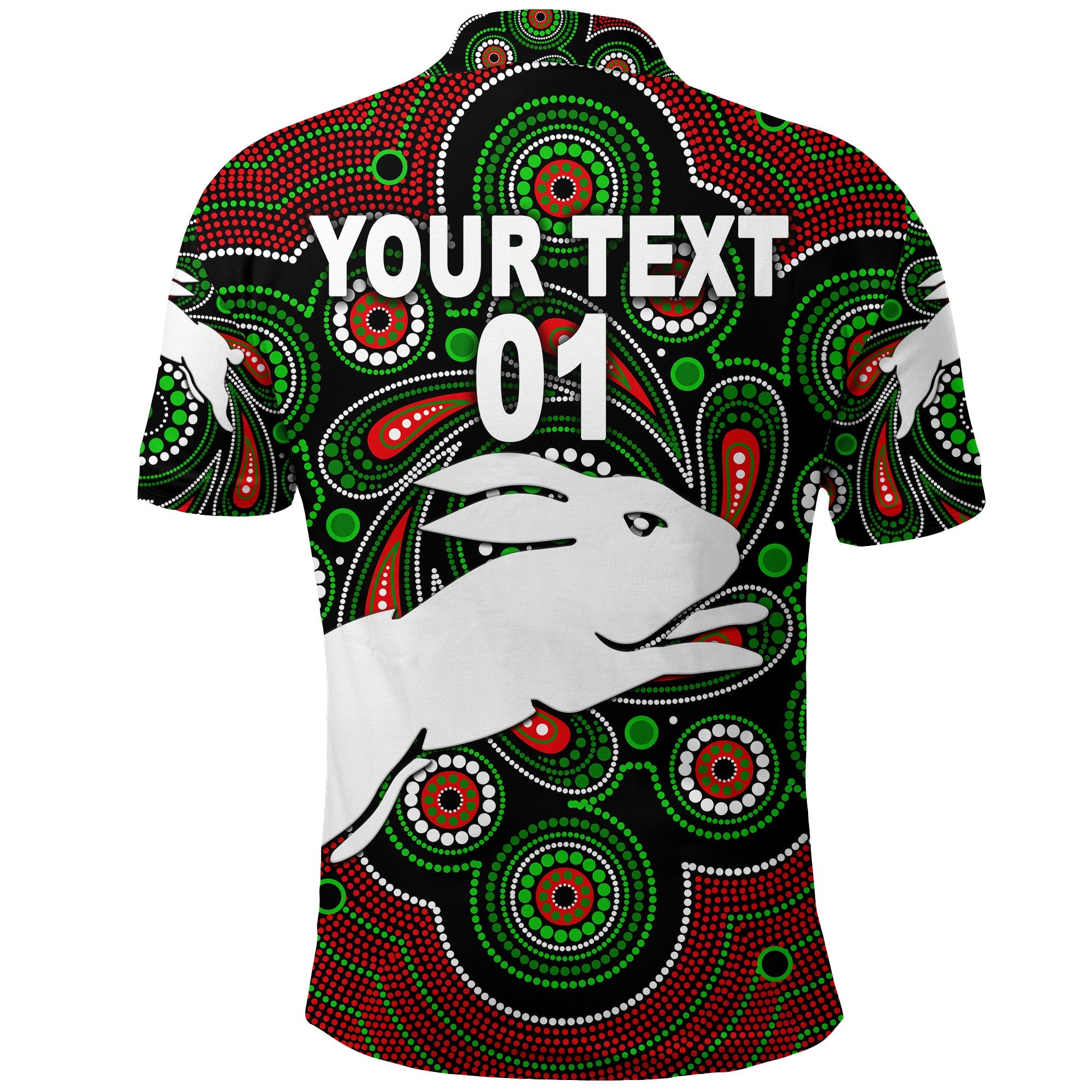 custom-personalised-south-sydney-rabbitohs-polo-shirt-2021-indigenous-vibes-black-custom-text-and-number