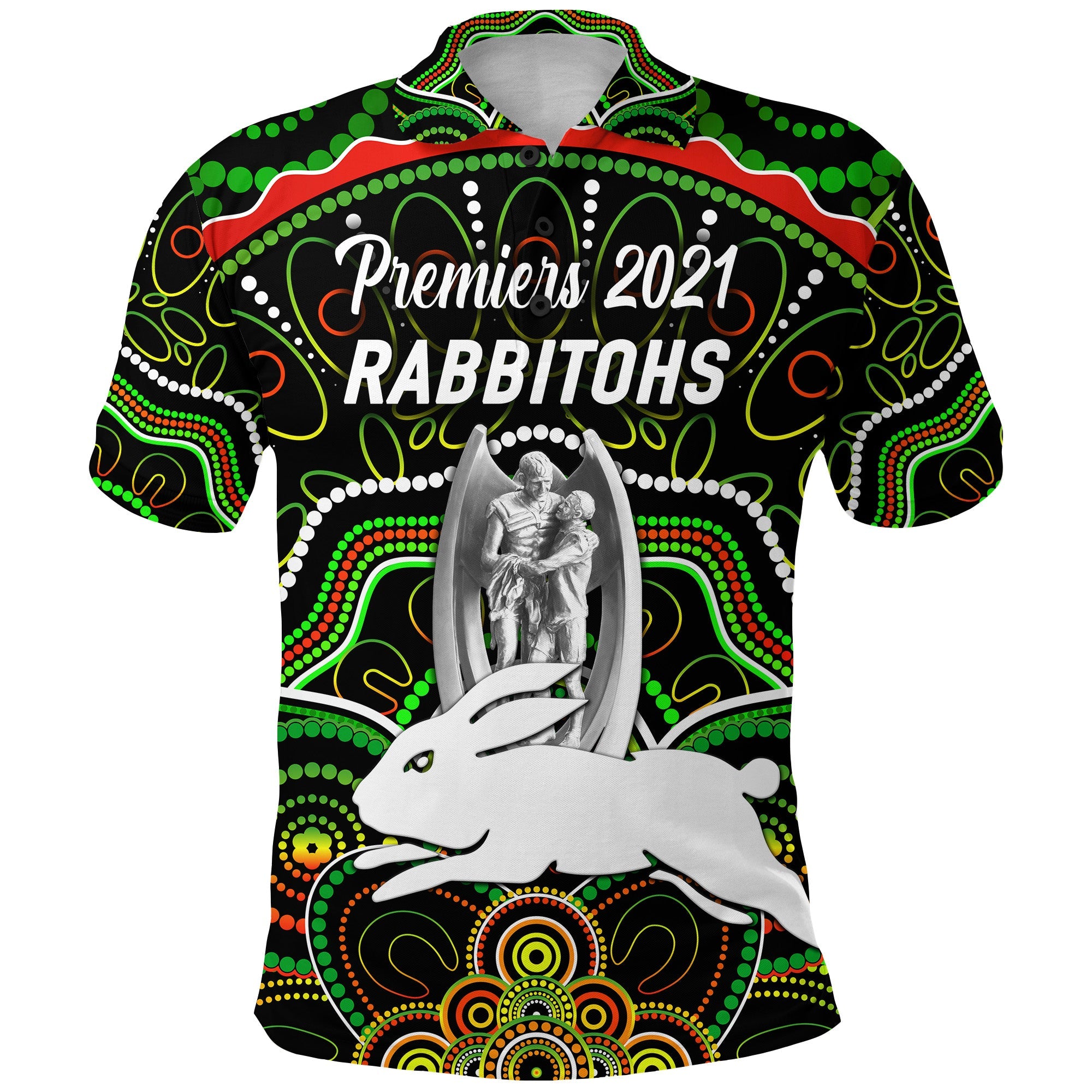 south-sydney-rabbitohs-polo-shirt-2021-indigenous-premiers-trophy-black