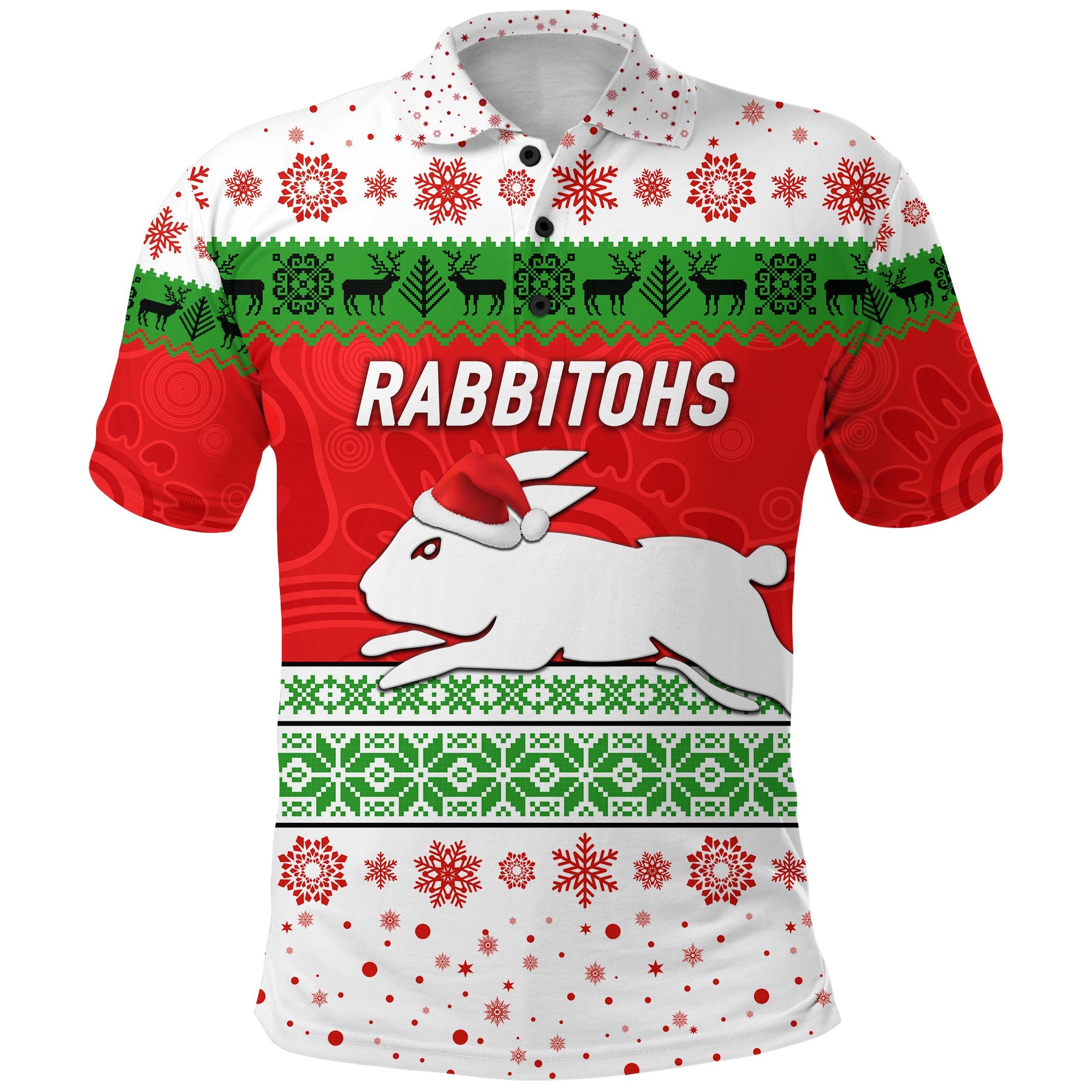 custom-personalised-south-sydney-rabbitohs-polo-shirt-christmas-simple-style-white