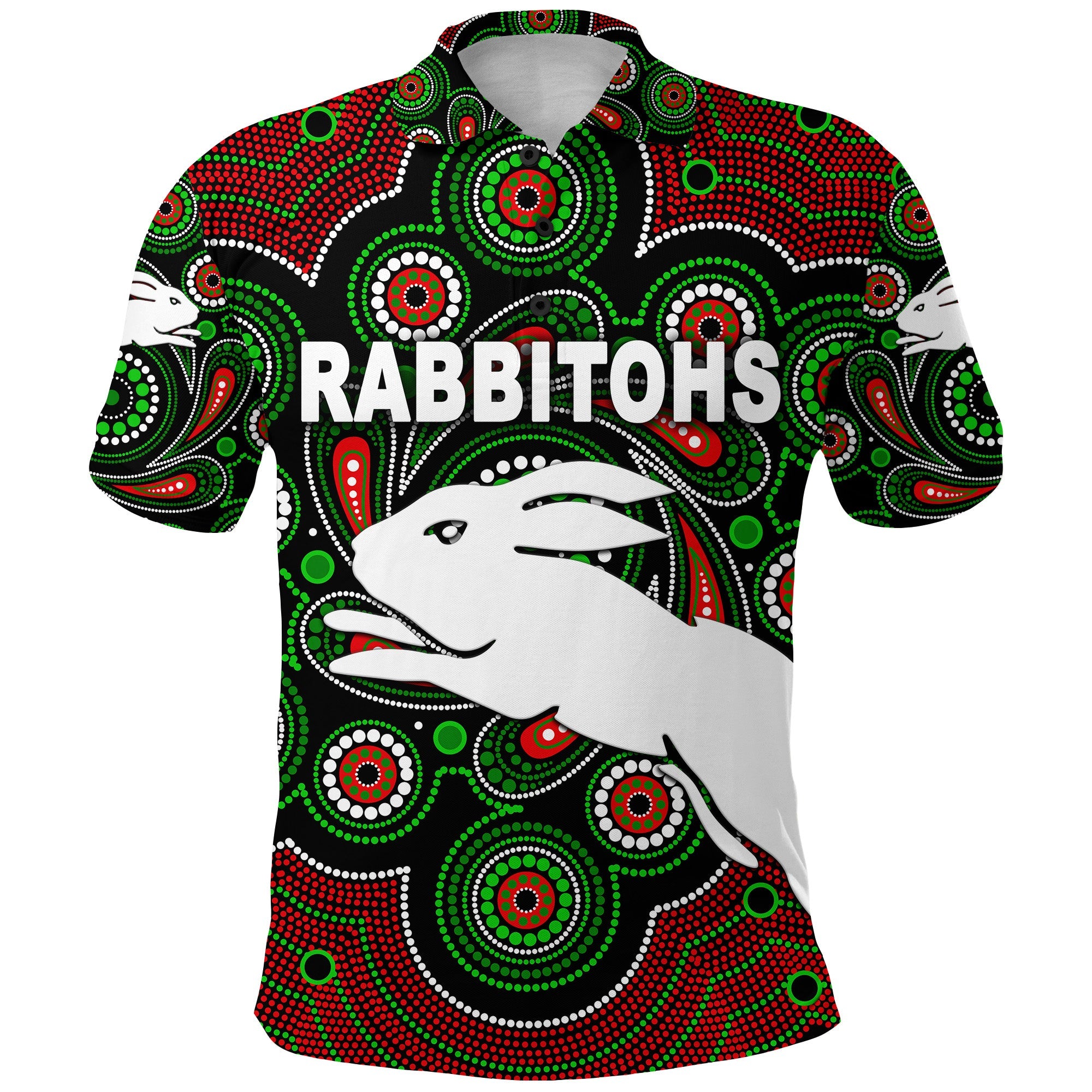 custom-personalised-south-sydney-rabbitohs-polo-shirt-2021-indigenous-vibes-black-custom-text-and-number