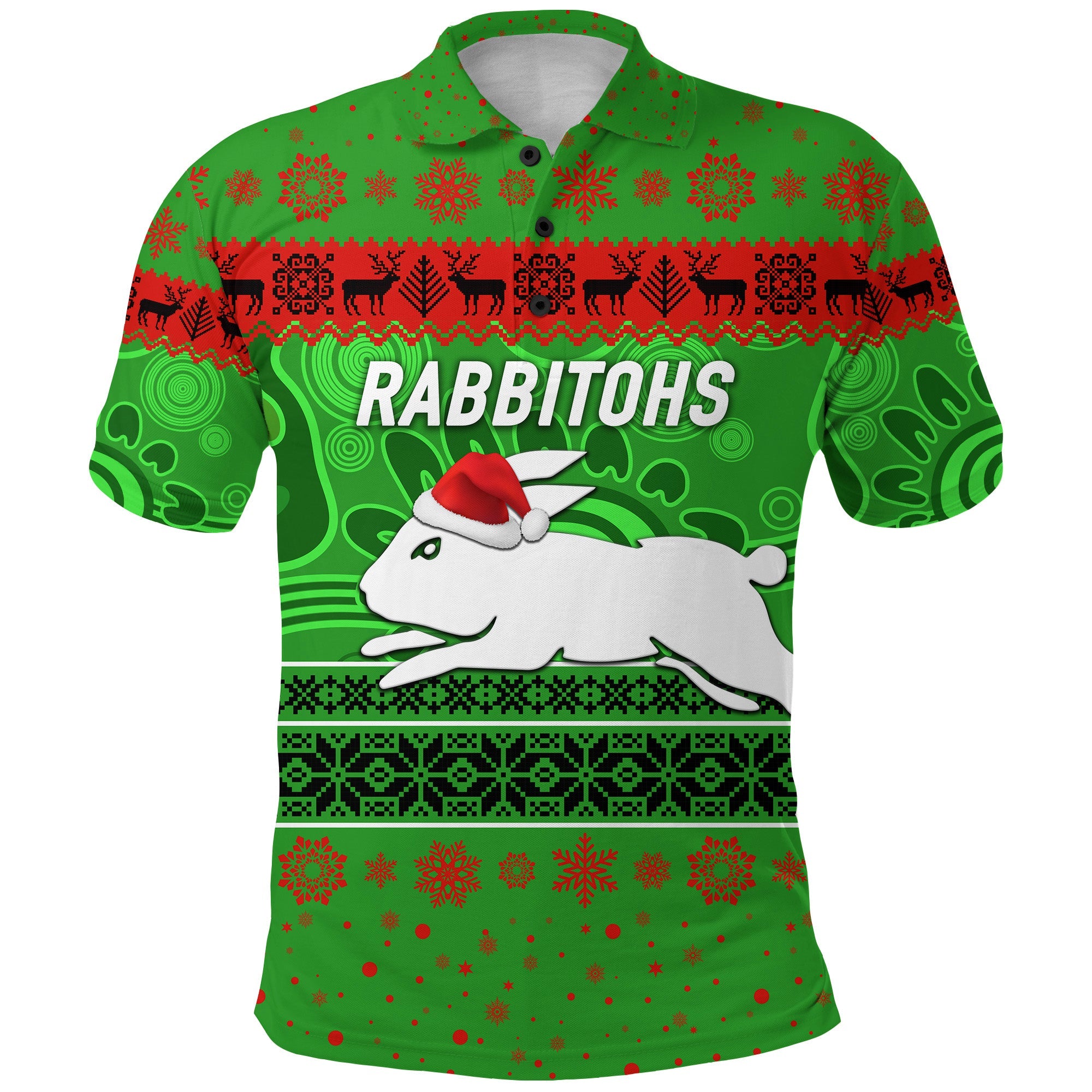 custom-personalised-south-sydney-rabbitohs-polo-shirt-christmas-simple-style-green