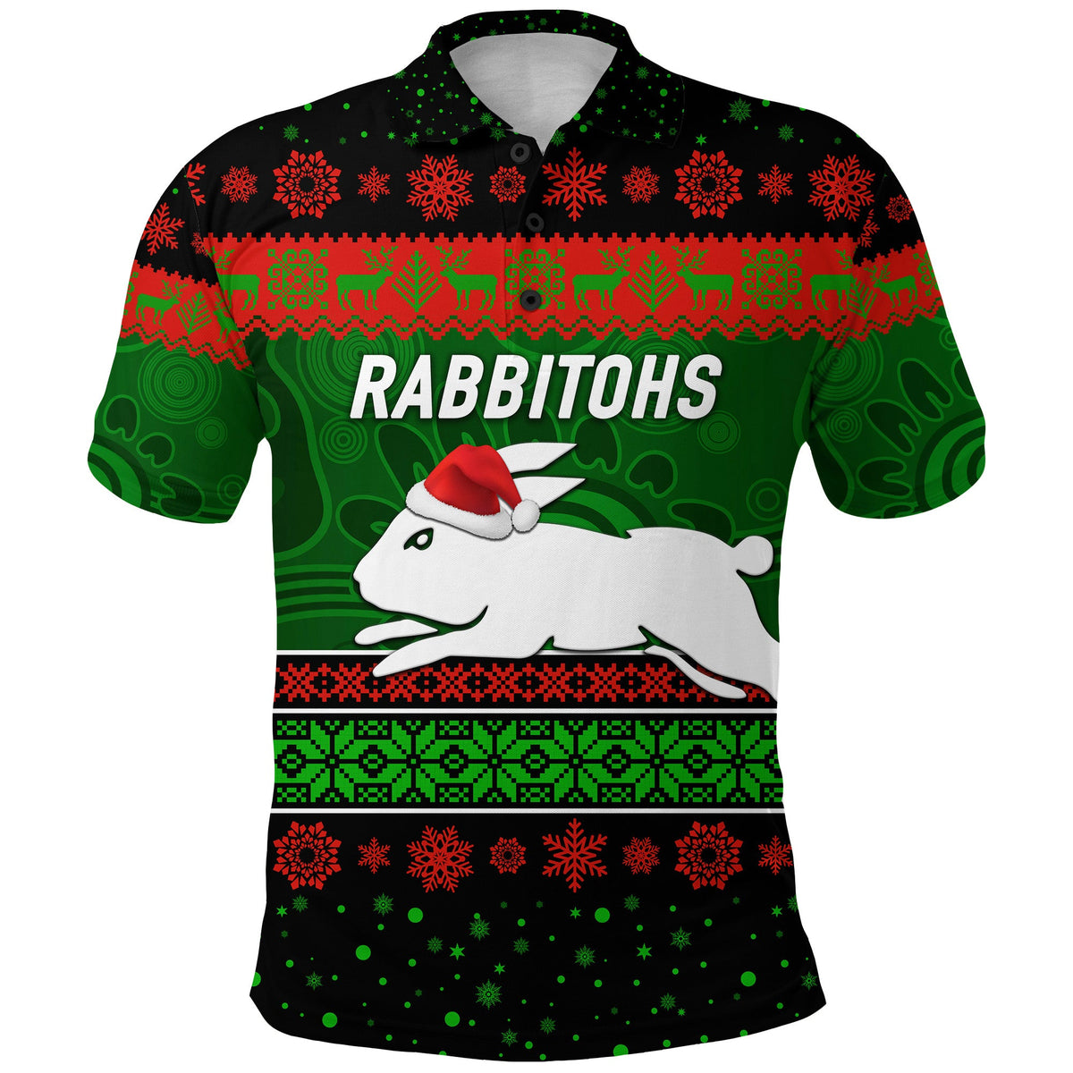 custom-personalised-south-sydney-rabbitohs-polo-shirt-christmas-simple-style-black