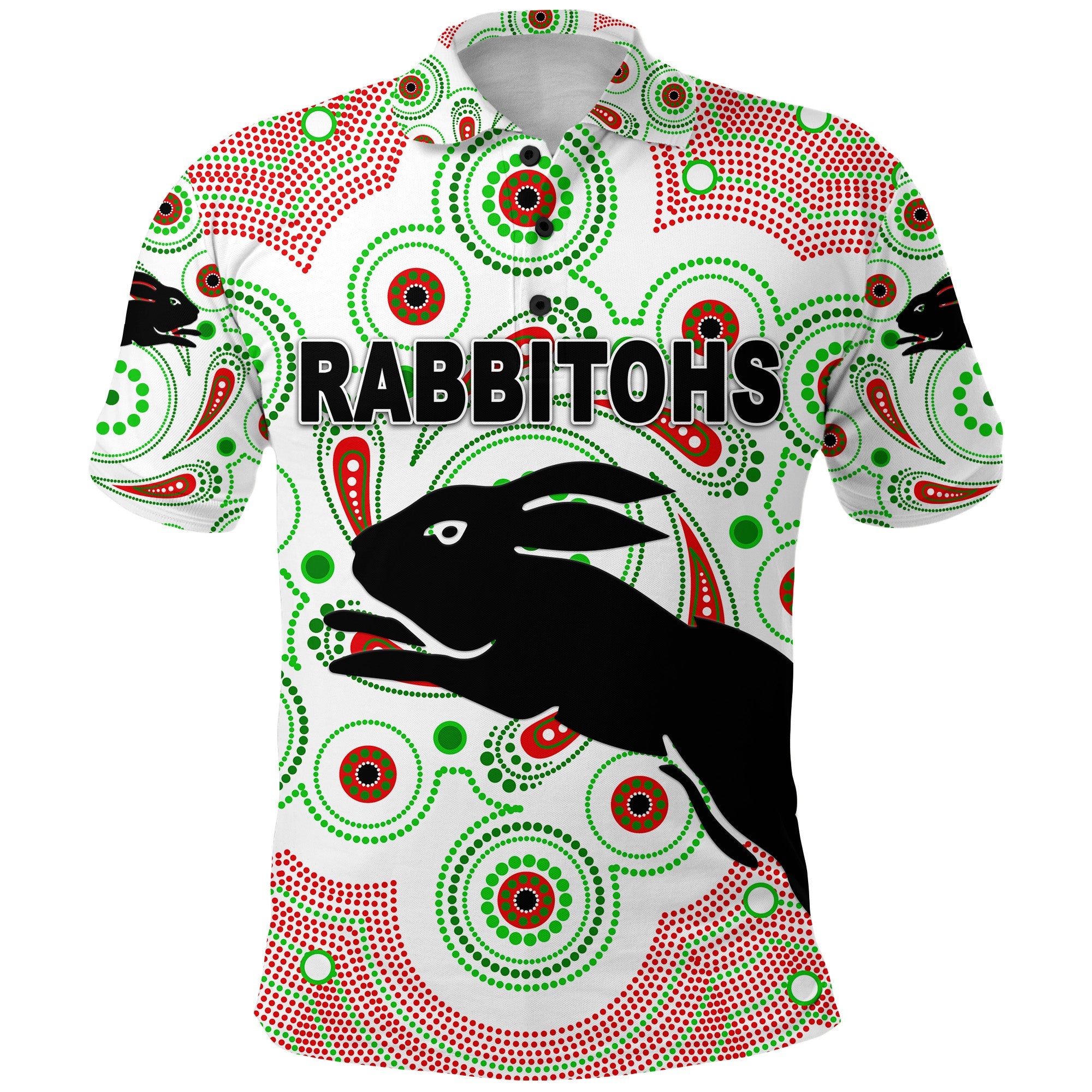 custom-personalised-south-sydney-rabbitohs-polo-shirt-2021-indigenous-vibes-white-custom-text-and-number