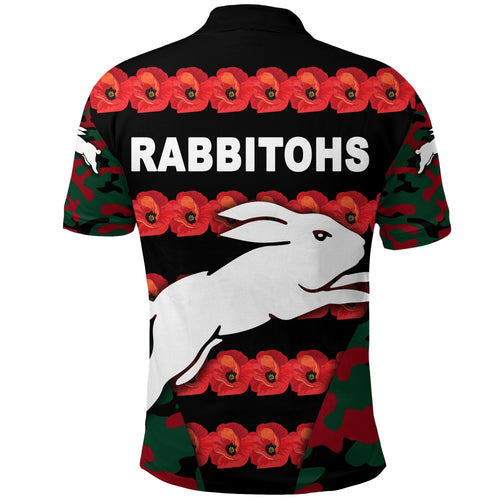 custom-personalised-south-sydney-rabbitohs-polo-shirt-anzac-day-poppy-flower-vibes