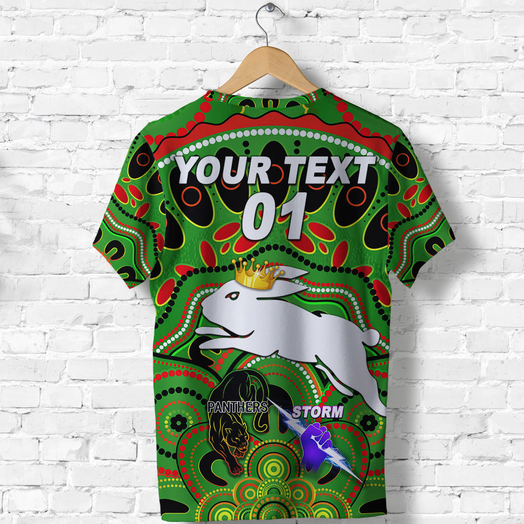 custom-personalised-south-sydney-rabbitohs-t-shirt-2021-indigenous-premiers-the-king-green-custom-text-and-number
