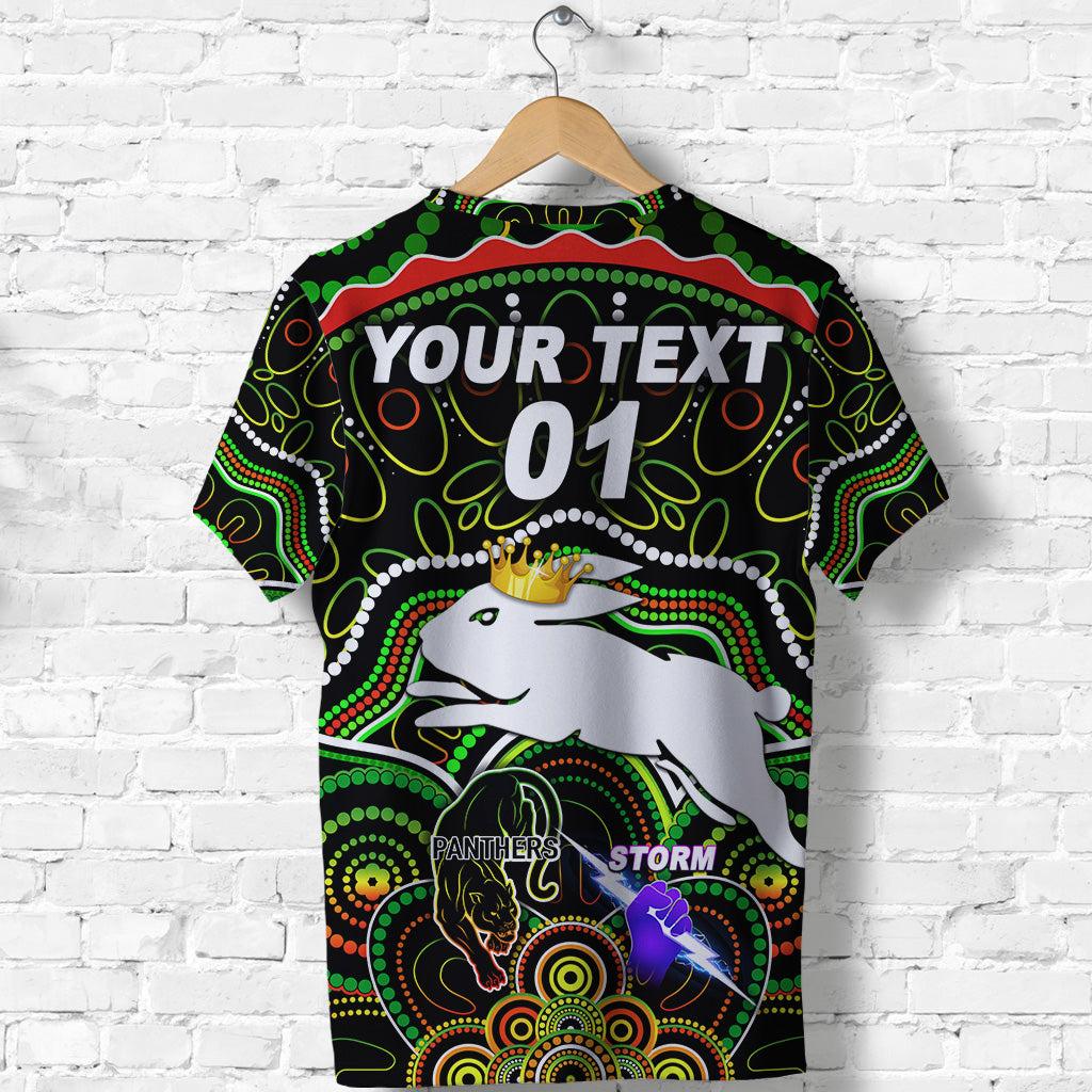 custom-personalised-south-sydney-rabbitohs-t-shirt-2021-indigenous-premiers-the-king-black-custom-text-and-number