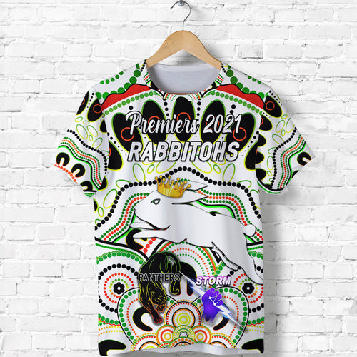 custom-personalised-south-sydney-rabbitohs-t-shirt-2021-indigenous-premiers-the-king-white-custom-text-and-number