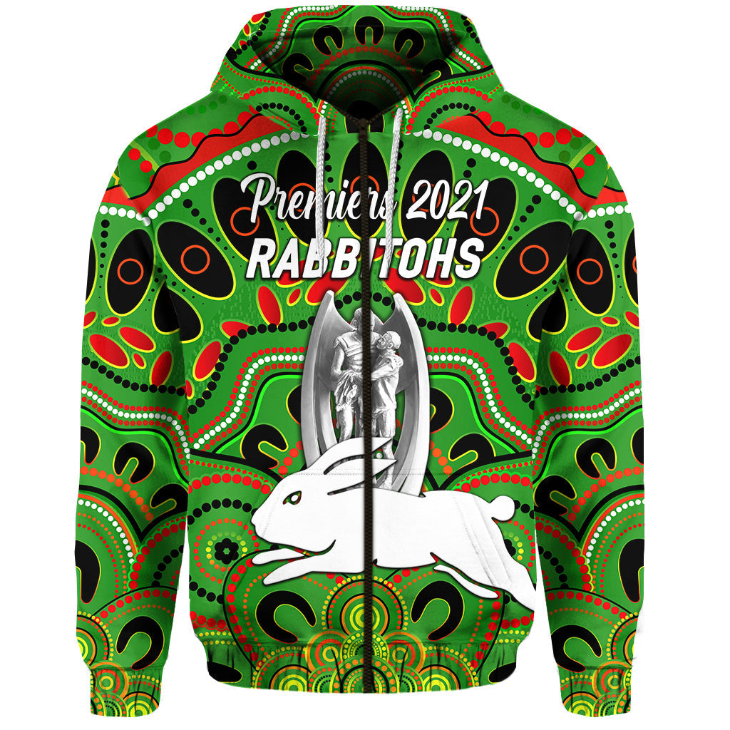 custom-personalised-south-sydney-rabbitohs-zip-hoodie-2021-indigenous-premiers-trophy-green-custom-text-and-number