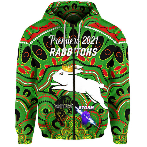custom-personalised-south-sydney-rabbitohs-zip-hoodie-2021-indigenous-premiers-the-king-green-custom-text-and-number