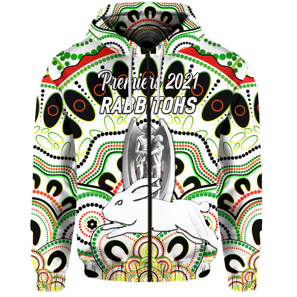 custom-personalised-south-sydney-rabbitohs-zip-hoodie-2021-indigenous-premiers-trophy-white-custom-text-and-number