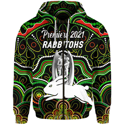 custom-personalised-south-sydney-rabbitohs-zip-hoodie-2021-indigenous-premiers-trophy-black-custom-text-and-number