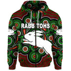 custom-personalised-south-sydney-rabbitohs-zip-hoodie-2021-indigenous-vibes-black-custom-text-and-number