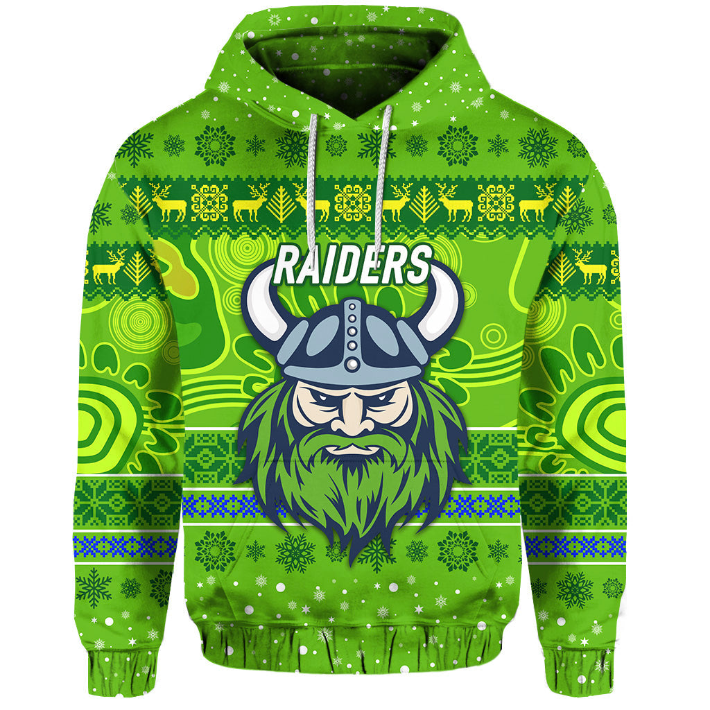 custom-personalised-canberra-raiders-hoodie-christmas-simple-style-green
