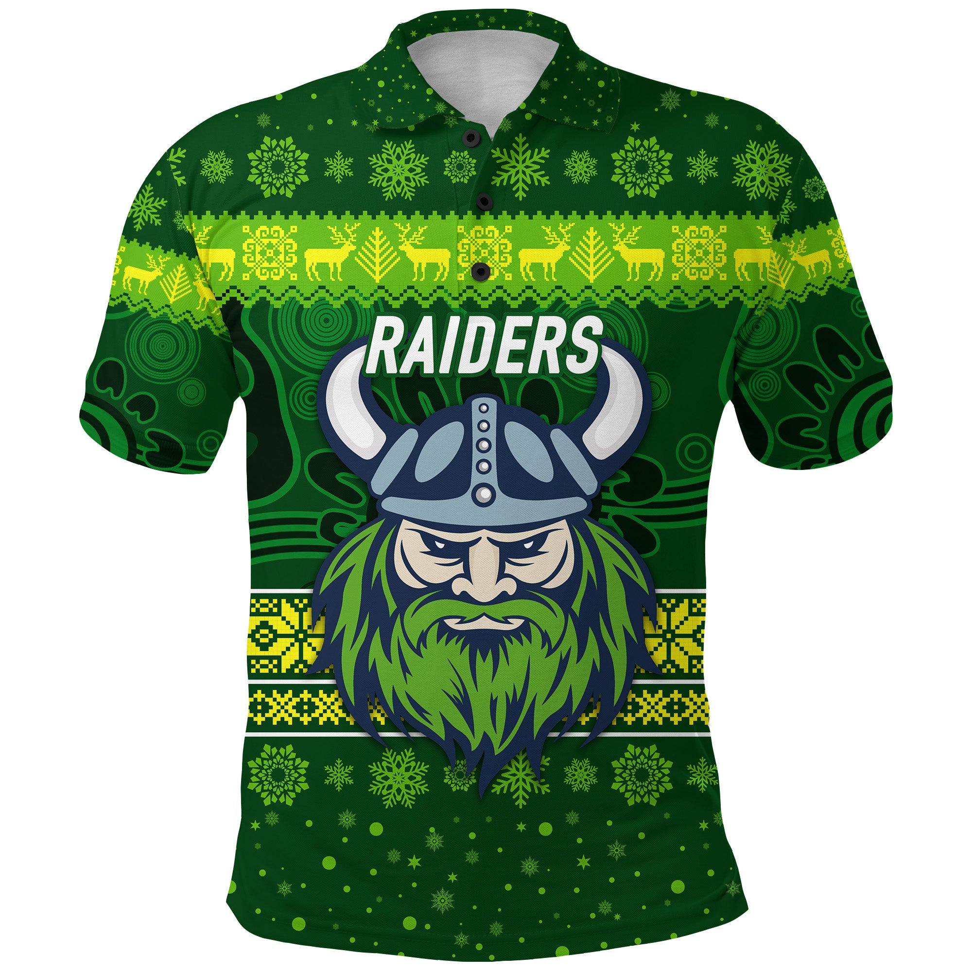 custom-personalised-canberra-raiders-polo-shirt-christmas-simple-style-dark-green
