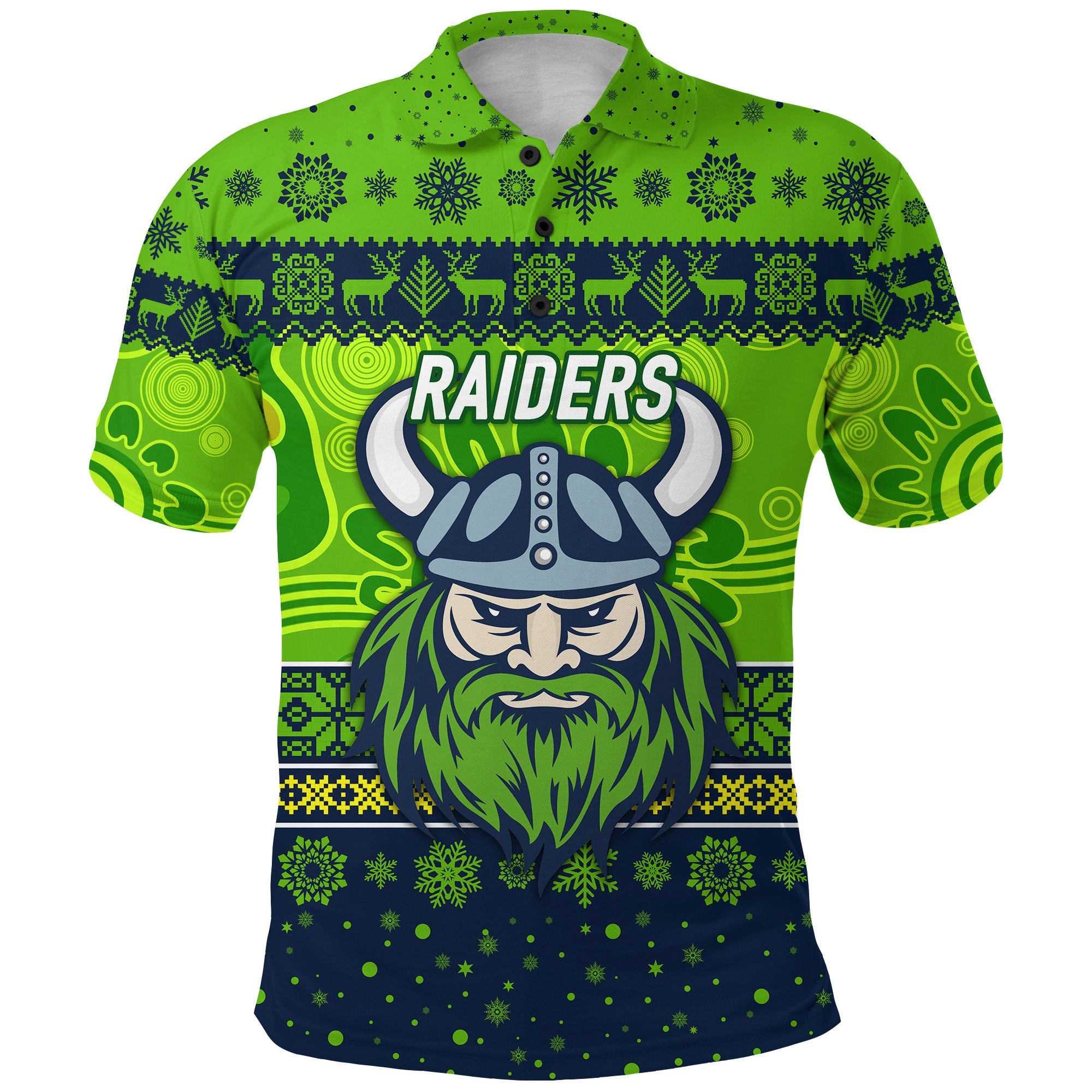custom-personalised-canberra-raiders-polo-shirt-christmas-simple-style-navy-green